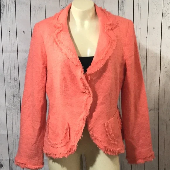 Giorgio Fiorlini textured blazer jacket 1 button closure inside lined pockets - Picture 1 of 8